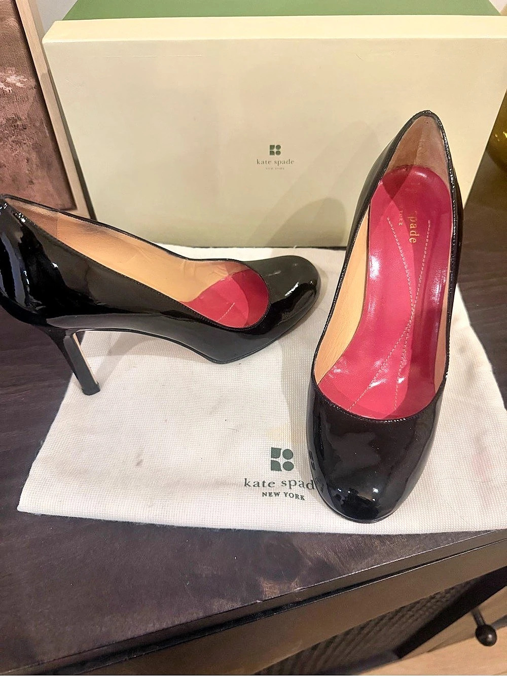 Kate Spade Black Patent Pumps 36